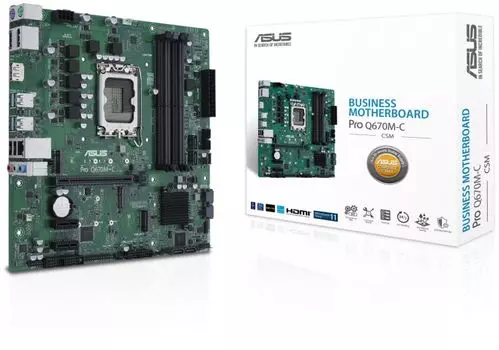 Материнская плата mATX ASUS PRO Q670M-C-CSM (LGA1700, Q670, 4*DDR5 (4800), 6*SATA 6G RAID, 2*M.2, 3*PCIE, 7.1CH, Glan, 4*USB 3.2, HDMI, 2*DP)