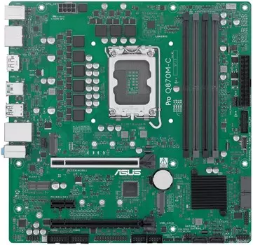 Материнская плата mATX ASUS PRO Q870M-C-CSM 90MB1KEP-M0EAYC (LGA1851, Q870, 4*DDR5, 4*SATA, 2*M.2, 3*USB 3.2, 2*USB 2.0, USB Type-C, 2*PCIe, 2*DP, VGA