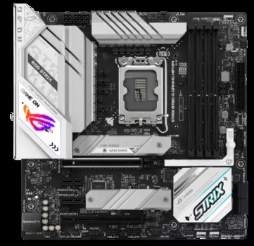 Материнская плата mATX ASUS ROG STRIX B760-G GAMING WIFI D4 (LGA1700, B760, 4*DDR4 (5333), 4*SATA 6G RAID, 2*M.2, 4*PCIE, 2.5Glan, WiFi, BT, HDMI, DP,