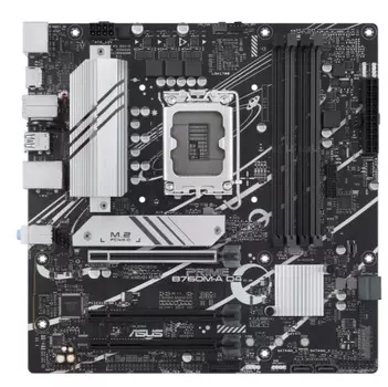Материнская плата mATX ASUS PRIME B760M-A D4-CSM (LGA1700, B760, 4*DDR4 (5333), 4*SATA 6G RAID, 2*M.2, 3*PCIE, 2.5Glan, HDMI, DP, 2*USB 3.2, 4*USB 2.0