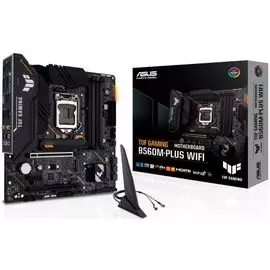 Материнская плата mATX ASUS TUF GAMING B560M-PLUS WIFI 90MB1770-M0EAY0 (LGA1200, B560, 4*DDR4(5000), 6*SATA 6G RAID, 2*M.2, 3*PCIE, 7.1CH, 2.5Glan, Wi