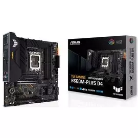 Материнская плата mATX ASUS TUF GAMING B660M-PLUS D4 (LGA1700, B660, 4*DDR4(5333), 4*SATA 6G RAID, 2*M.2, 3*PCIE, 7.1CH, 2.5Glan, USB Type-C, 5*USB 3.
