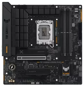 Материнская плата mATX ASUS TUF GAMING B760M-PLUS 90MB1ES0-M0EAY0 (LGA1700, B760, 4*DDR5 (7200), 4*SATA 6G RAID, 2*M.2, 3*PCIE, 2.5Glan, HDMI, DP, USB