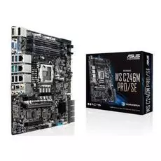 Материнская плата mATX ASUS WS C246M PRO/SE LGA1151, C246, 4*DDR4(2666MHz), 8*SATA 6G, M.2, 3*PCIE, 7.1CH, 2*Glan, 2*USB 3.1, 3*USB 3.0, DP/HDMI/VGA