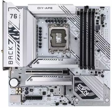 Материнская плата mATX Colorful CVN B760M-BACK FROZEN WIFI V20 (LGA1700, B760, 4*DDR4 (4800), 4*SATA, 2*PCIe, 3*M.2, USB Type-C, 3*USB 3.2, 5*USB 2.0,