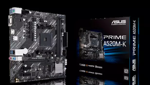 Материнская плата mATX GIGABYTE A520M K (AM4, AMD A520, 2*DDR4 (5100), 4*SATA 6G RAID, M.2, 2*PCIE, Glan, HDMI, 4*USB 3.2, 2*USB 2.0)