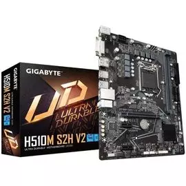 Материнская плата mATX GIGABYTE H510M S2H V2 (LGA1200, H510, 2*DDR4(3200), 4*SATA 6G, M.2, 3*PCIE, 7.1CH, Glan, 4*USB 3.2, HDMI, DVI-D, DP)