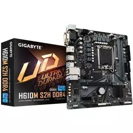 Материнская плата mATX GIGABYTE H610M S2H DDR4 (LGA1700, H610, 2*DDR4 AC`97 7.1ch, Glan, RAID, VGA, DVI, HDMI, DP, 2*USB 3.2, 4*USB 2.0/1.1)