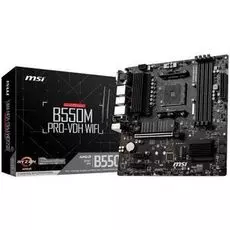 Материнская плата mATX MSI B550M PRO-VDH WIFI (AM4, AMD B550, 4*DDR4(4400), 4*SATA 6G RAID, 2*M.2, 3*PCIE, 7.1CH, Glan, WiFi, BT, 6*USB 3.2/USB Type-C
