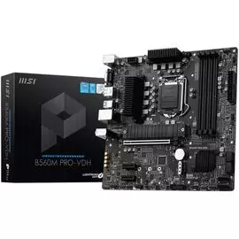Материнская плата mATX MSI B560M PRO-VDH (LGA1200, B560, 4*DDR4(5066), 6*SATA 6G, 2*M.2, 7.1CH, 2.5Glan, HDMI+VGA+DP, 1xPCI-Ex16x, 2xPCI-Ex1x, 6xSATA3