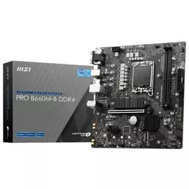 Материнская плата mATX MSI PRO B660M-B DDR4 (LGA1700, B660, 2*DDR4(4600), 4*SATA 6Gb/s RAID, M.2, 2*PCIE, 7.1CH, 2.5Glan, 4*USB 3.2, VGA, HDMI)