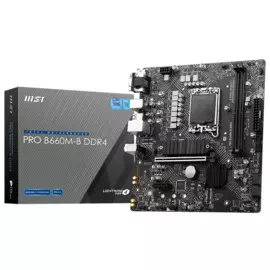 Материнская плата mATX MSI PRO B660M-B DDR4 (LGA1700, B660, 2*DDR4(4600), 4*SATA 6Gb/s RAID, M.2, 2*PCIE, 7.1CH, 2.5Glan, 4*USB 3.2, VGA, HDMI)