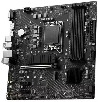 Материнская плата mATX MSI PRO B760M-P (УЦЕНЕННЫЙ) (LGA1700, B760, 4*DDR5 (6800), 4*SATA 6G RAID, 2*M.2, 3*PCIe 4.0, Glan, 3*USB 3.2, 8*USB 2.0, Type-