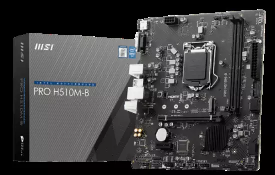 Материнская плата mATX MSI PRO H510M-B (10Gen only) (LGA1200, H510, 2*DDR4, 4*SATA 6G, M.2, 7.1Ch, 2*PCIE, Glan, 4*USB 2.0, 2*USB 3.2, VGA, HDMI)