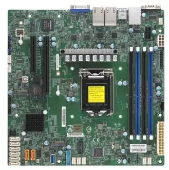 Материнская плата mATX Supermicro MBD-X11SCH-LN4F-B (LGA1151, C246, 4*DDR4 (2666), 8*SATA 6G RAID, 2*M.2, 2*PCIE, 4*Glan, VGA, COM, 2*USB 3.1, 2*USB 2