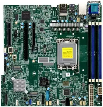 Материнская плата mATX Supermicro MBD-X13SCH-F-B (LGA1700, C266, 4*DDR5 (4400), PCIe, 2*M.2, 8*SATA, 2*USB 3.2, 2*USB 2.0, VGA)
