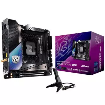 Материнская плата mini-ITX ASRock Z890I NOVA WIFI (LGA1851, Z890, 2*DDR5, PCIe, 3*M.2, 2*SATA, WiFi, BT, 6*USB 3.2, HDMI, 2*Thunderbolt)