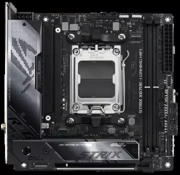 Материнская плата mini-ITX ASUS ROG STRIX X670E-I GAMING WIFI (AM5, AMD X670, 2*DDR5(6400), 2*SATA 6G RAID, 2*M.2, PCIE, 2.5Glan, WiFi, BT, HDMI, 2*US