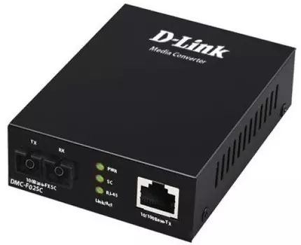 Медиа-конвертер D-link DMC-F02SC/B1A 100BaseTX в 100BaseFX (MM, 2km, SC)