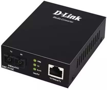 Медиа-конвертер D-link DMC-F15SC/B1A 100BaseTX в 100BaseFX, SM, 15 км, SC