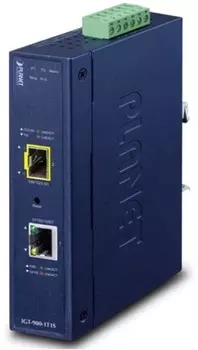 Медиа-конвертер Planet IGT-900-1T Промышленный управляемый 1-порт 10/100/1000T + 1-слот 100/1000/2500X SFP