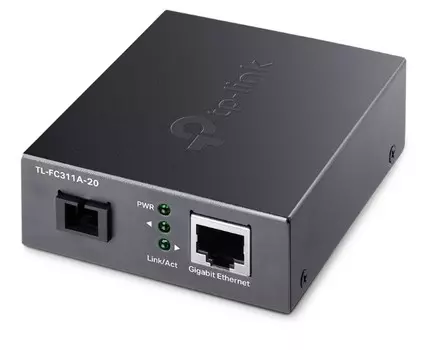 Медиа-конвертер TP-LINK FC311A-20 Gigabit WDM media converter, 9/125m Single-mode Fiber, SC Fiber port, 100/1000Mbps RJ-45 port, wave length 1550n