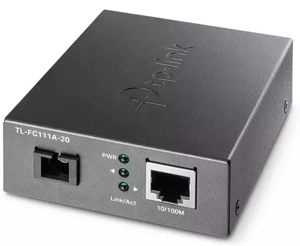 Медиа-конвертер TP-LINK TL-FC111A-20 10/100 Мбит/с, 9/125 мкм, SC-порт, FE RJ-45, 1550/1310 нм, до 20 км, 5 В / 0,4 А