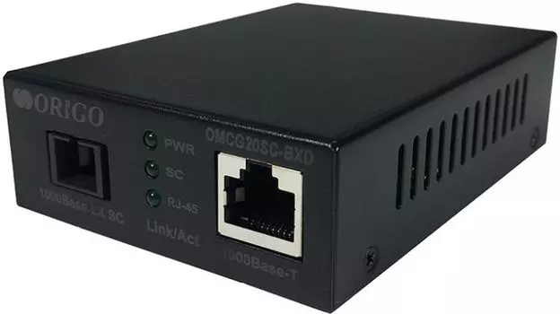 Медиаконвертер ORIGO OMCG20SC-BXD/A1A WDM, 1000Base-T / 1000Base-LX (SC), Tx:1550 нм, Rx:1310 нм, одномод, до 20 км