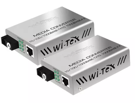 Медиаконвертер Wi-Tek WI-MC101M 100Mb/s, дальность до 25км, комплект 2шт 1310/1550нм
