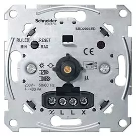 Механизм Schneider Electric MTN5134-0000 Merten универсального поворотно-нажимного светорегулятора, LED 4-400Вт