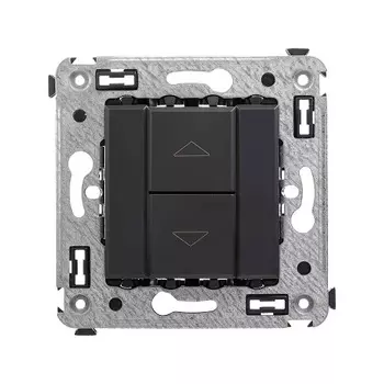 Механизм управления рольставней DKC 4412183 в стену, "Черный матовый", 2 модуля, "Avanti"