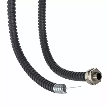 Металлорукав в ПВХ изоляции DKC 6071R-035NPCR 35мм, низкотемпературный, Dвн 35,0 мм, Dнар 41,0, с протяжкой, цвет чёрный, "Cosmec" (уп/25 м)