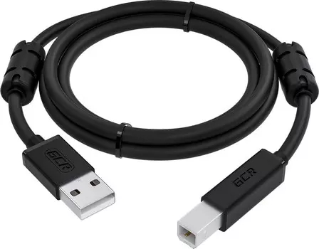 МФУ GCR Кабель PROF 3.0m USB 2.0, AM/BM, черный, ферритовые кольца, 28/24 AWG, экран, армированный, морозостойкий, GCR-52417