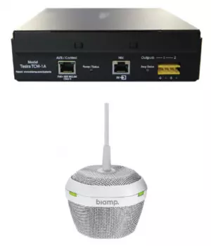Микрофон BIAMP TesiraTCM-1A(White) 912.0486.900/911.0486.900 подвесной Beamtracking(AVB);3 зоны по 120°;LED mute индикаторы.Макс.расстояние mic:10м.Ка