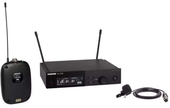 Микрофонная система Shure SLXD14E/85М-H56 беспроводная, одноканальная, с поясным передатчиком SLXD1 и петличным микрофоном WL185, частота UHF 518-562