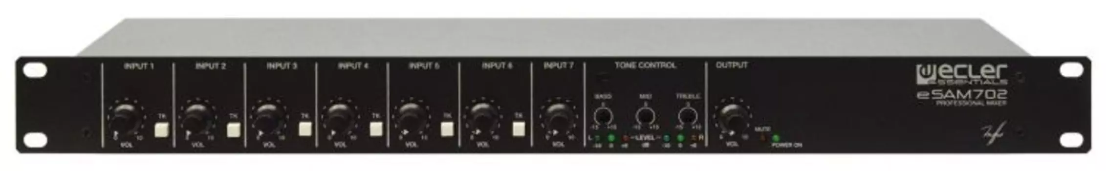 Микшер Ecler eSAM702 7-канальный коммутатор, входы: 1 Line, 6 Mic/Line (питание 18 В)