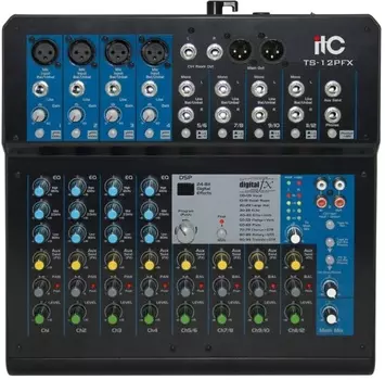 Микрофон TS-12PFX ITC TS-12PFX, цифровой микшер, 12 каналов входа, 4 группы выходов, 24-bit DSP, шт