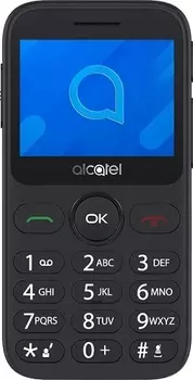 Мобильный телефон Alcatel 2020X 2.4", 240x320, серый моноблок, 1 Sim, 0.3Mpix, GSM900/1800, FM, microSD max32Gb