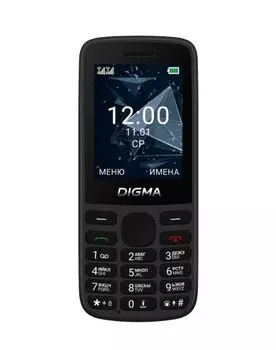 Мобильный телефон Digma A243 1888900 Linx 32Mb 32Mb черный моноблок 2Sim 2.4" 240x320 GSM900/1800 GSM1900