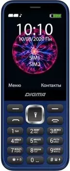 Мобильный телефон Digma C281 Linx LT2067PM blue 32MB 2Sim 2.8" 240x320, 0.08Mpix, GSM900/1800, MP3, microSD, синий (1387275)
