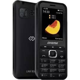 Мобильный телефон Digma LINX B241 LT2073PM 32Mb 2Sim 2.44" 240x320 0.08Mpix GSM900/1800 FM microSD черный 1497193