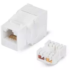 Модуль Cabeus KJ-RJ45-Cat.5e-180-Toolless (вставка) Keystone Jack RJ-45(8P8C), 180 градусов, категория 5e, без инструмента Toolless, белая