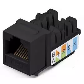 Модуль Cabeus KJ-RJ45-Cat.5e-90-SW-BK Keystone Jack RJ-45, категория 5e, заделка тип 110, черная, со стяжкой