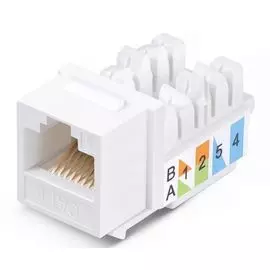 Модуль Cabeus KJ-RJ45-Cat.6-90-SW Keystone Jack RJ-45, категория 6, заделка тип 110, белая, со стяжкой