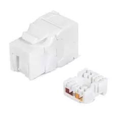 Модуль Cabeus KJ-RJ45-Cat.6A-180-Toolless (вставка) Keystone Jack RJ-45(8P8C), 180 градусов, категория 6A, без инструмента Toolless, белая