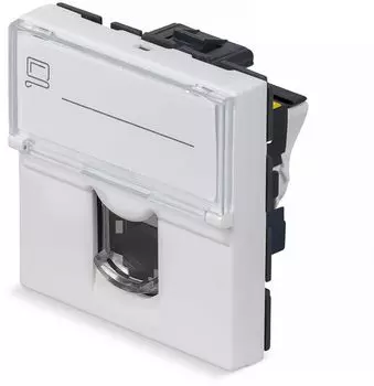 Модуль Cabeus KJ-RJ45-Cat.6a-180T-FP-L-45 Keystone Jack RJ-45(8P8C), 180 градусов, категория 6a, безинструментный монтаж, вставка Mosaic