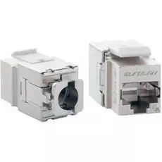 Модуль Eurolan 16B-EA-07SL Keystone кат. 6A, FTP, RJ45, прямой, Silver Line, Q-Tool