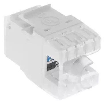 Модуль Lanmaster LAN-OK45U5E/180R-WH Keystone, RJ45, неэкранированный, кат.5E, со встроенной шторкой, 180 градусов, белый