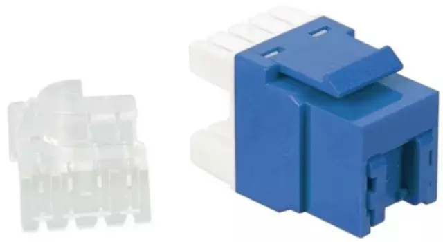 Модуль Lanmaster LAN-OK45U6/180N-BL Keystone, RJ45, неэкранированный, кат.6, без шторки, 180 градусов, синий