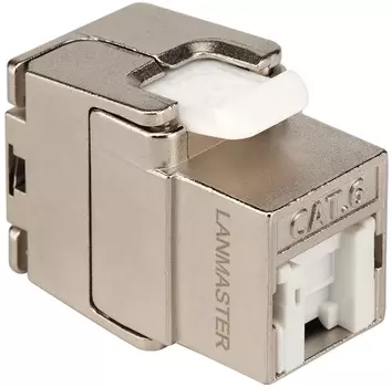 Модуль Lanmaster LAN-TK45S6/180R Keystone ToolLess, RJ45, экранированный, кат.6, со встроенной шторкой, 180 градусов